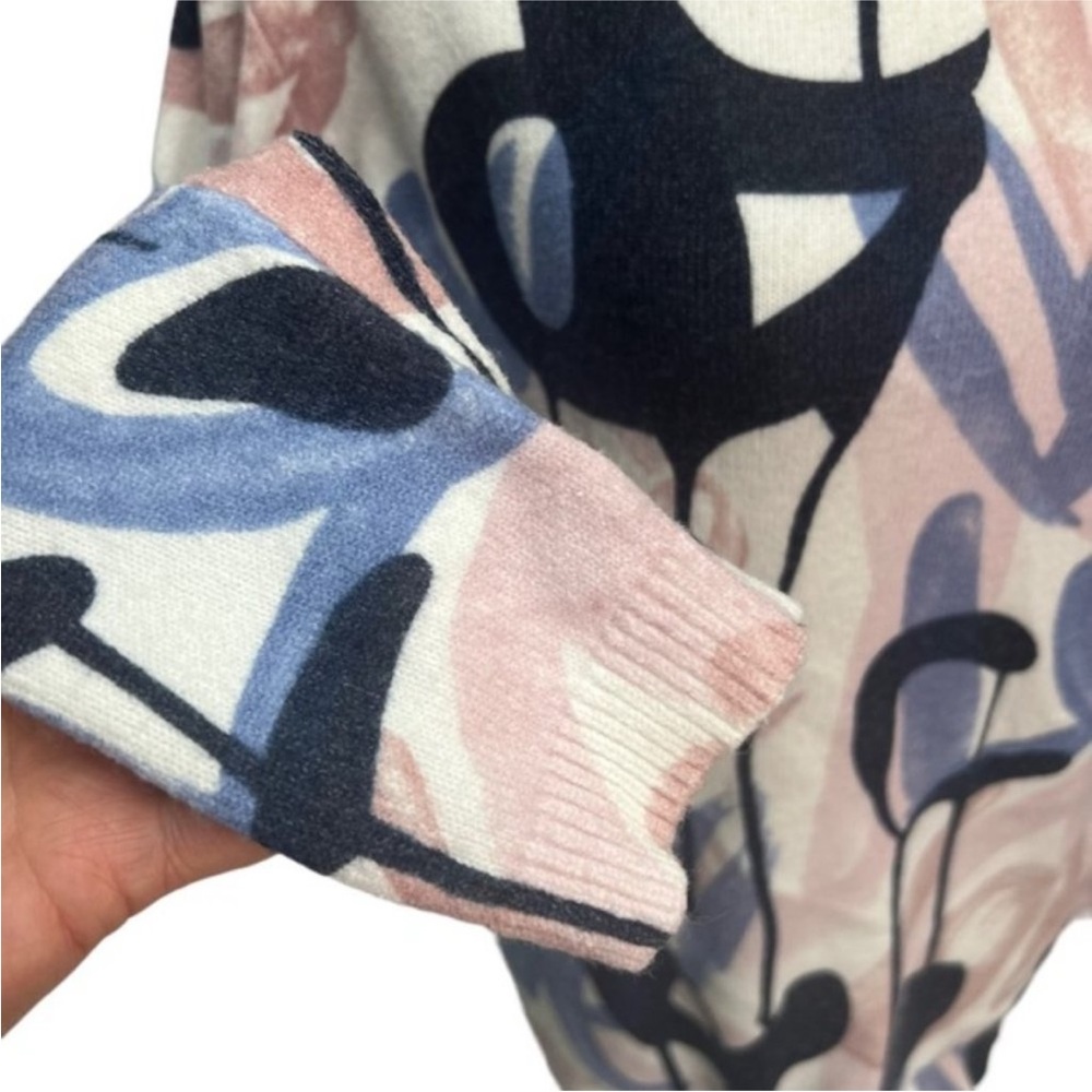 CHARLIE B Pink and Blue Abstract Sweater - Picture 3 of 9